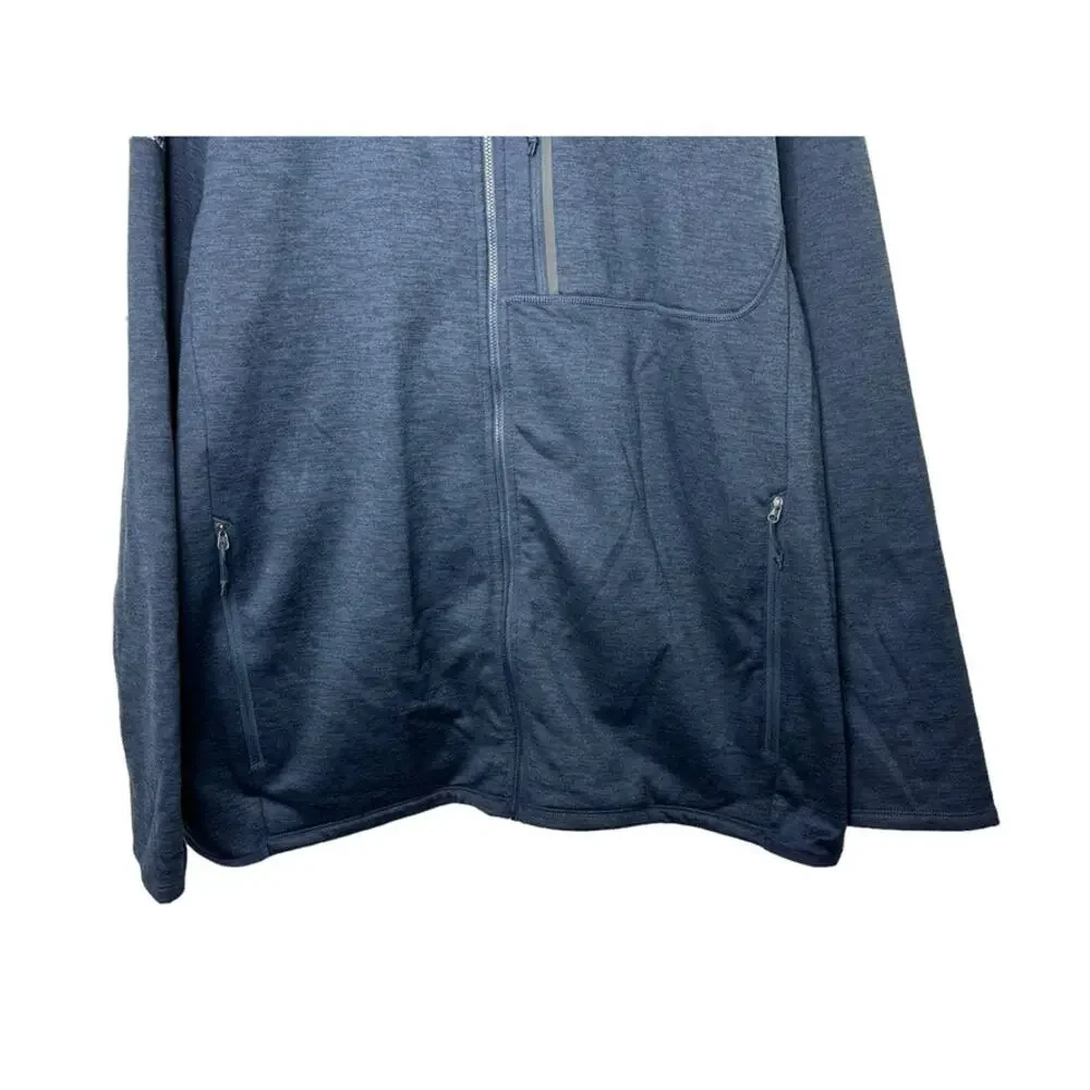 The North Face Mens Skyline Fleece Full Zip Jacket  Heather Urban Navy Blue  XXL